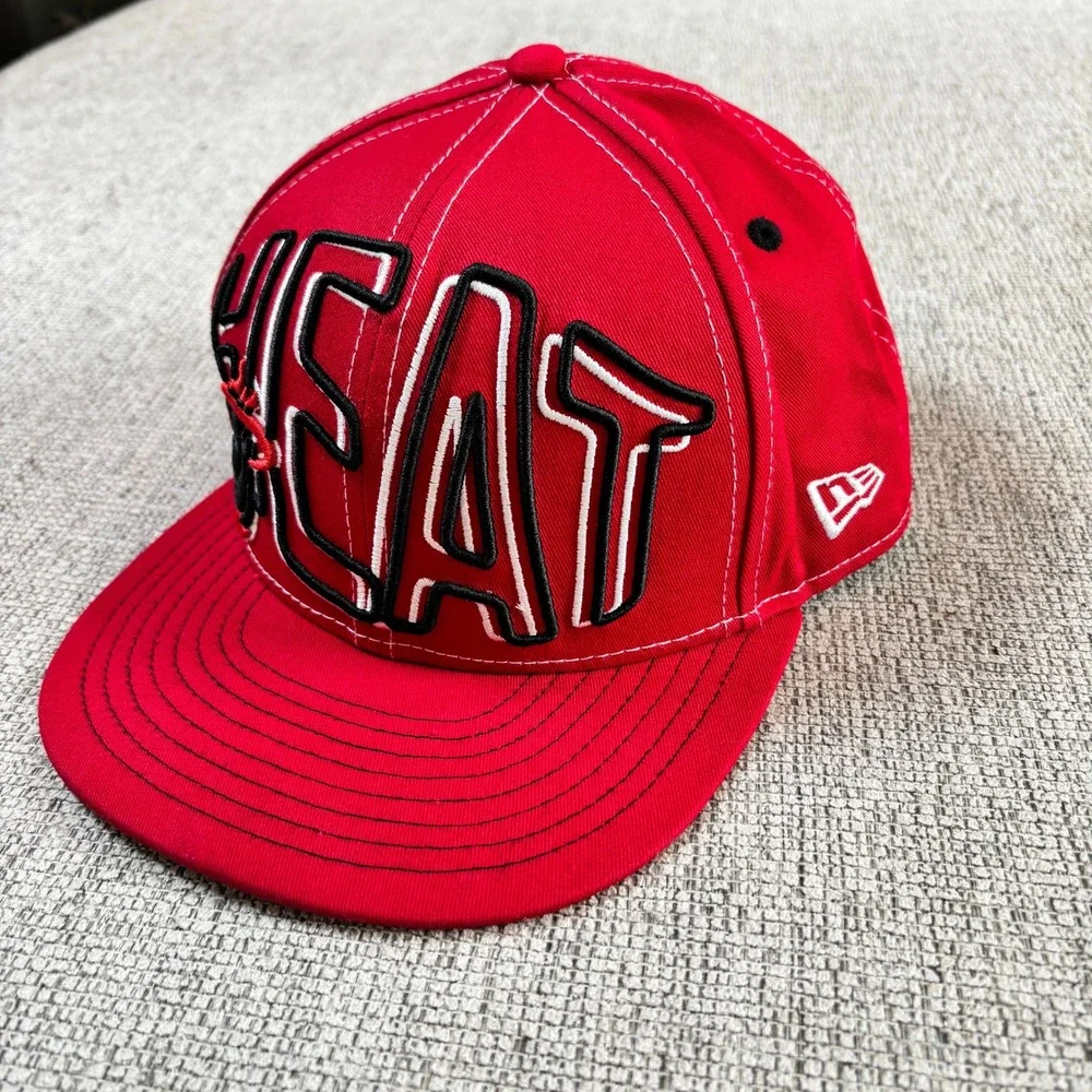 New Era Miami Heat Hardwood Classics Snapback Hat Red NBA Basketball Cap‎
